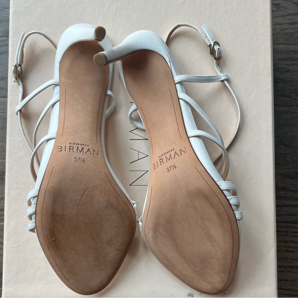 New with box Alexandre Birman strappy 75 white leather sandals 37.5/US7.5 - Picture 6 of 7